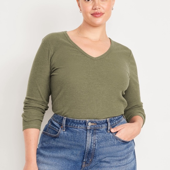 NWT OLD NAVY Plush V-Neck T-Shirt Color GREEN SIZE LARGE - Picture 7 of 9
